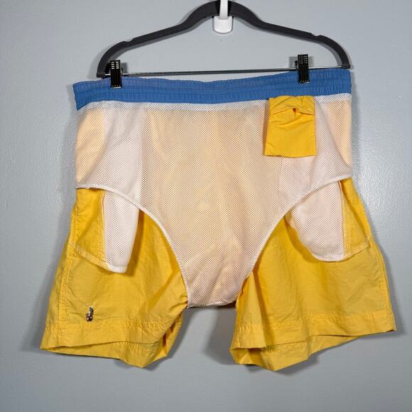 Polo Ralph Lauren Yellow Swim Trunks Men’s L Vintage Mesh Lined Shorts - Picture 7 of 8